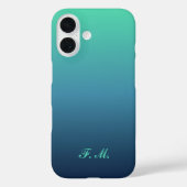 Personalisierte Initialen Blau Verlauf iPhone-Hüll Case-Mate iPhone Hülle (Rückseite)