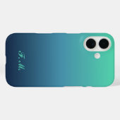 Personalisierte Initialen Blau Verlauf iPhone-Hüll Case-Mate iPhone Hülle (Rückseite (Horizontal))