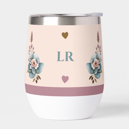 Personalisierte Initialen Blume grün (Links)