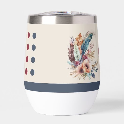 Personalisierte Initialen Blume Herz rot blau (Vorderseite)