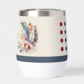 Personalisierte Initialen Blume Herz rot blau (Rückseite)