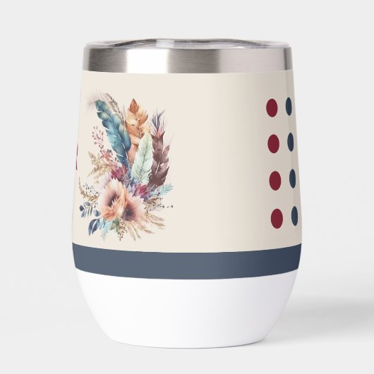 Personalisierte Initialen Blume Herz rot blau (Rückseite)