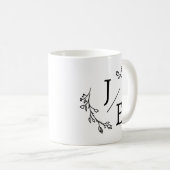 Personalisierte Initialen Botanisches Monogramm Fl Kaffeetasse (VorderseiteRechts)