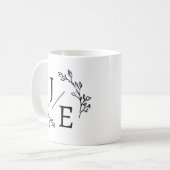 Personalisierte Initialen Botanisches Monogramm Fl Kaffeetasse (Vorderseite Links)