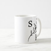 Personalisierte Initialen Botanisches Monogramm Fl Kaffeetasse (VorderseiteRechts)