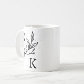 Personalisierte Initialen Botanisches Monogramm Fl Kaffeetasse (Vorderseite Links)