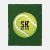 Personalisierte Initialen-grüner Tennis-Ball Fleecedecke (Vorderseite)