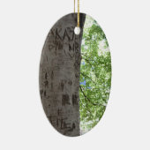 Personalisierte Initialen in einem Baumpark Keramik Ornament (Rechts)