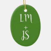 Personalisierte Initialen in einem Baumpark Keramik Ornament (Hinten)