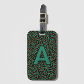 Personalisierte Initialen Leopard-Druck Gepäckanhänger (Vorderseite Vertikal)