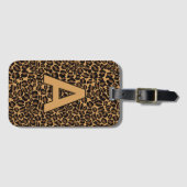 Personalisierte Initialen Leopard-Tierdruck Gepäckanhänger (Vorderseite (Horizontal))