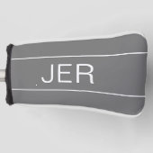 Personalisierte Initialen Mit Monogramm Grau Putte Golf Headcover (Vorderseite)