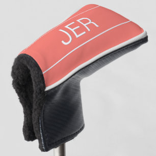 Personalisierte Initialen Mit Monogramm Korallenpu Golf Headcover