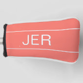 Personalisierte Initialen Mit Monogramm Korallenpu Golf Headcover (Vorderseite)