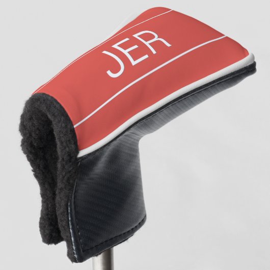 Personalisierte Initialen Mit Monogramm Red Protec Golf Headcover (3/4 Vorderseite)