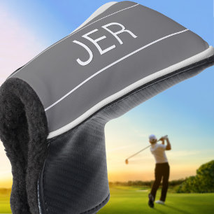 Personalisierte Initialen Monogramm Grauer Putter Golf Headcover
