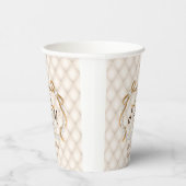Personalisierte Initialen Pearl Ribbon Paper Cup Pappbecher (Rechts)