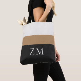 Personalisierte Initialen | Premium gestreiftes De Tasche
