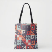 Personalisierte Initialen Retro-Geometrisches Must Tasche (Vorderseite)