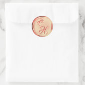 Personalisierte Initialen Terracotta Imitate Wachs Runder Aufkleber (Tasche)