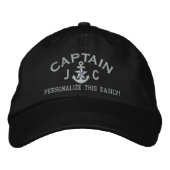 Personalisierte Initialen Text Captain Silver Star Bestickte Kappe (Vorderseite)