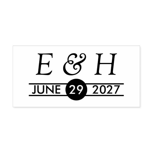 Personalisierte Initialen und Datum Permastempel (Design)