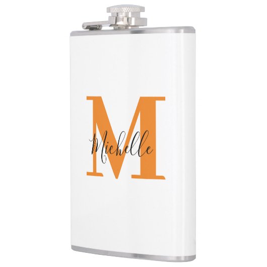 Personalisierte Initialen und Name Monogramm Flachmann (Links)