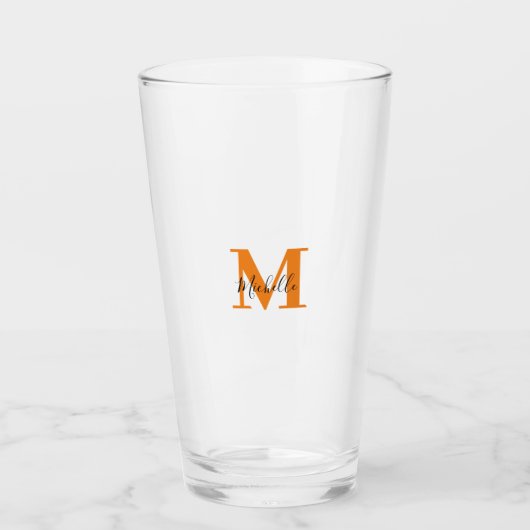 Personalisierte Initialen und Name Monogramm Glas (Vorderseite)