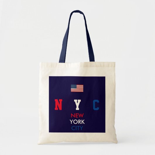 Personalisierte Initialen USA-Flagge New York/Name Tragetasche (Vorne)