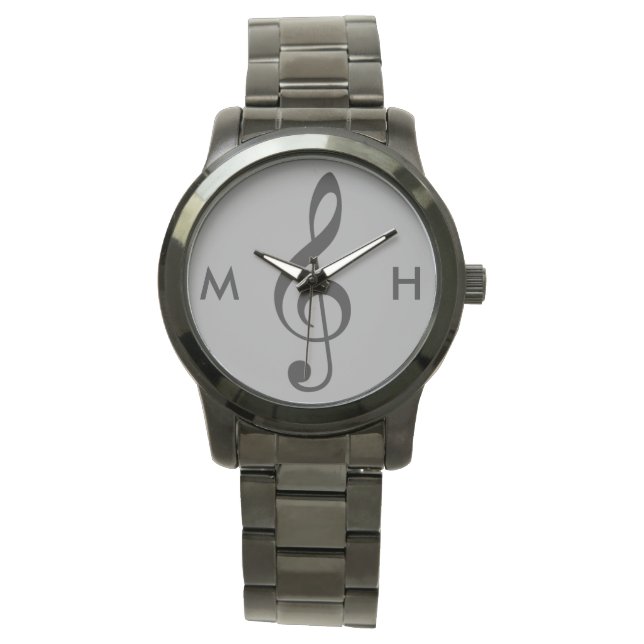 personalisierte Initialen von drei Musikerinnen Armbanduhr (Vorderseite)