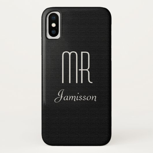 Personalisierte Initialen von MR Black HIS Case-Mate iPhone Hülle (Rückseite)