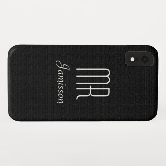 Personalisierte Initialen von MR Black HIS Case-Mate iPhone Hülle (Rückseite (Horizontal))