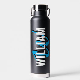 Personalisierte Initialien Namen Schrift Schwarz Trinkflasche