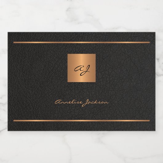 Personalisierte Initialname-Skript für Schwarzes G Alkoholflaschenetikett (Einzelnes Label)