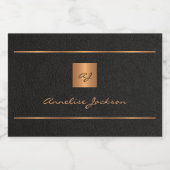 Personalisierte Initialname-Skript für Schwarzes G Lebensmitteletikett (Einzelnes Label)