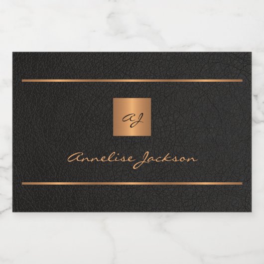 Personalisierte Initialname-Skript für Schwarzes G Lebensmitteletikett (Einzelnes Label)