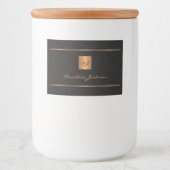 Personalisierte Initialname-Skript für Schwarzes G Lebensmitteletikett (Vorderseite)