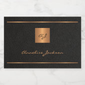 Personalisierte Initialname-Skript für Schwarzes G Schaumweinetikett (Einzelnes Label)