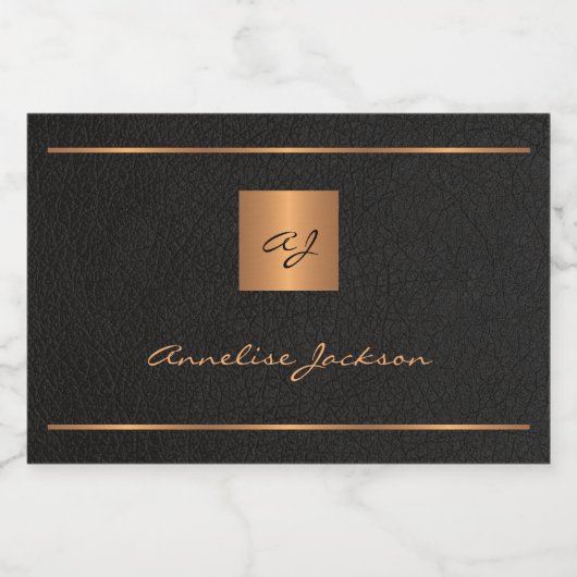 Personalisierte Initialname-Skript für Schwarzes G Schaumweinetikett (Einzelnes Label)