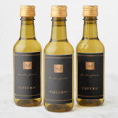 Personalisierte Initialname-Skript für Schwarzes G Weinetikett (Flaschen)