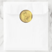 Personalisierte Initials Gold Imitats Wax Siegel Runder Aufkleber (Tasche)