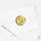 Personalisierte Initials Gold Imitats Wax Siegel Runder Aufkleber (Umschlag)