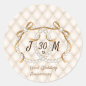 Personalisierte Initials Pearl Ribbon Aufkleber (Vorderseite)