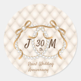 Personalisierte Initials Pearl Ribbon Aufkleber