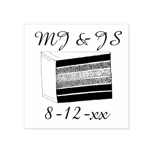 Personalisierte Initials Rainbow Wedding Cake Brie Gummistempel (Prägung)