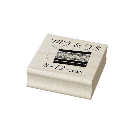 Personalisierte Initials Rainbow Wedding Cake Brie Gummistempel (Stempel)