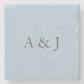 Personalisierte Initials Sky Blue Steinuntersetzer (Vorderseite)