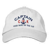 Personalisierte Initials Text Captain Star Anchor Bestickte Kappe (Vorderseite)