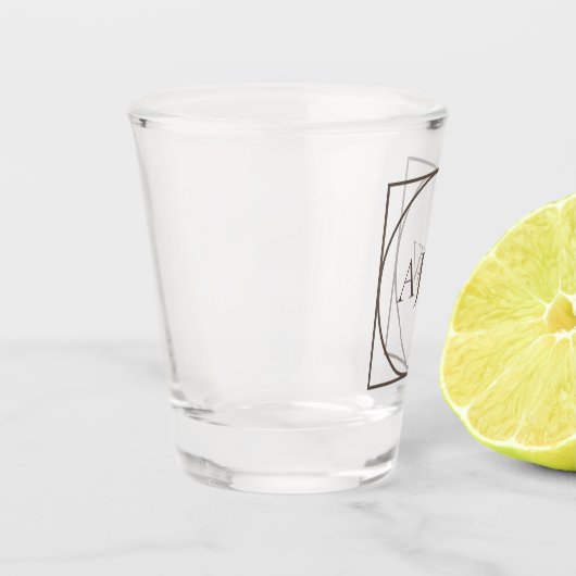 Personalisierte Initialscheibe Schnapsglas (Links)