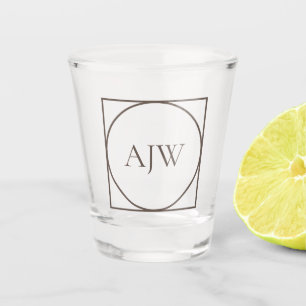 Personalisierte Initialscheibe Schnapsglas